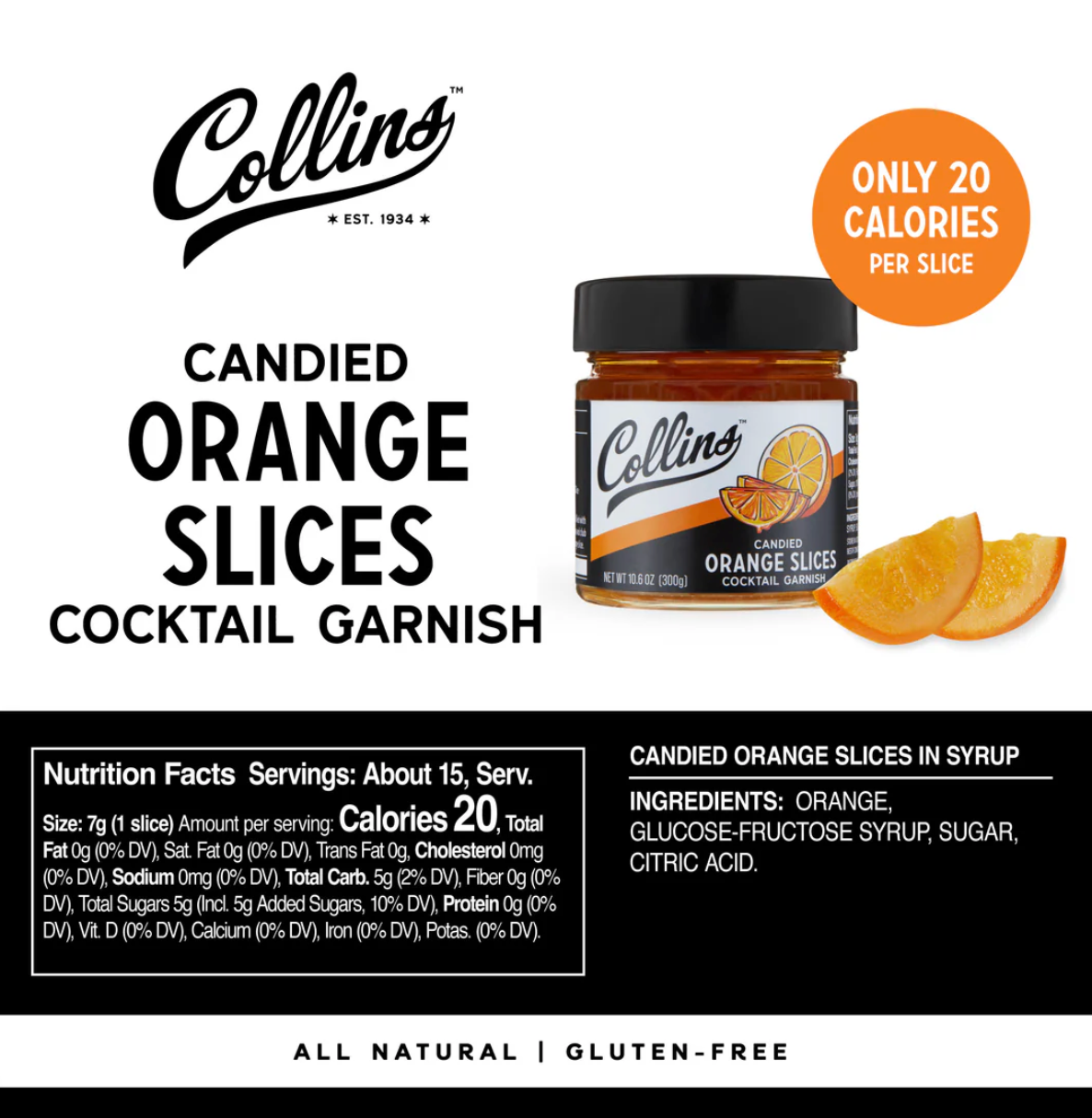 Orange Slices Cocktail Garnish Jar