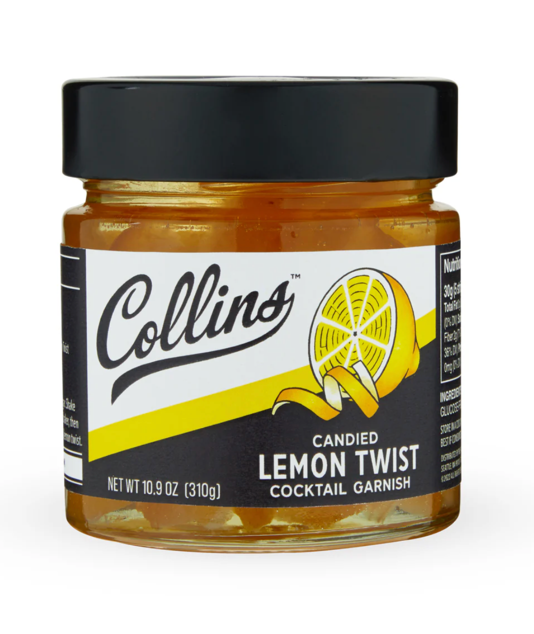 Lemon Twist Cocktail Garnish Jar