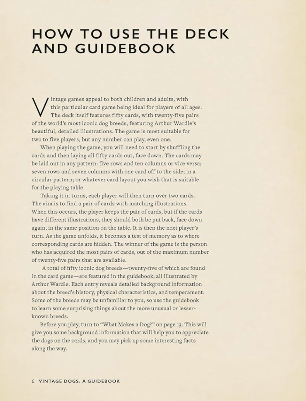 Vintage Dogs Guidebook and Matching Game