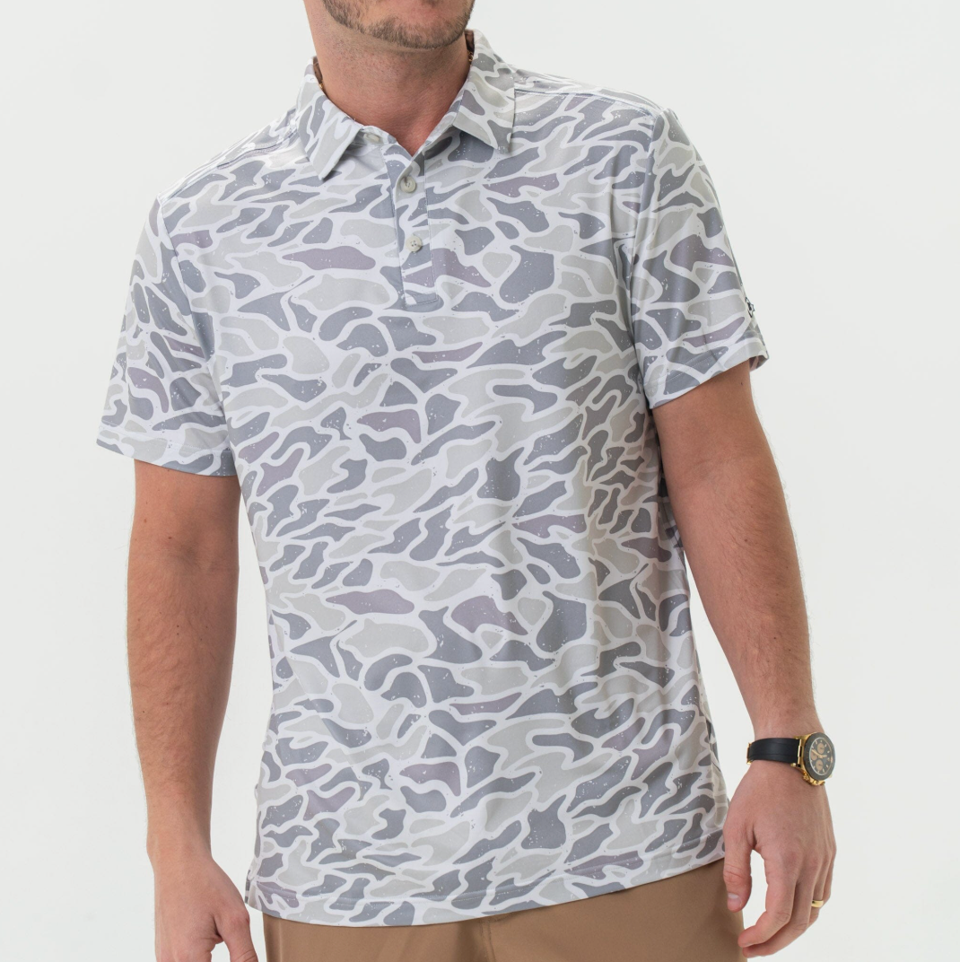 White Camo Performance Polo