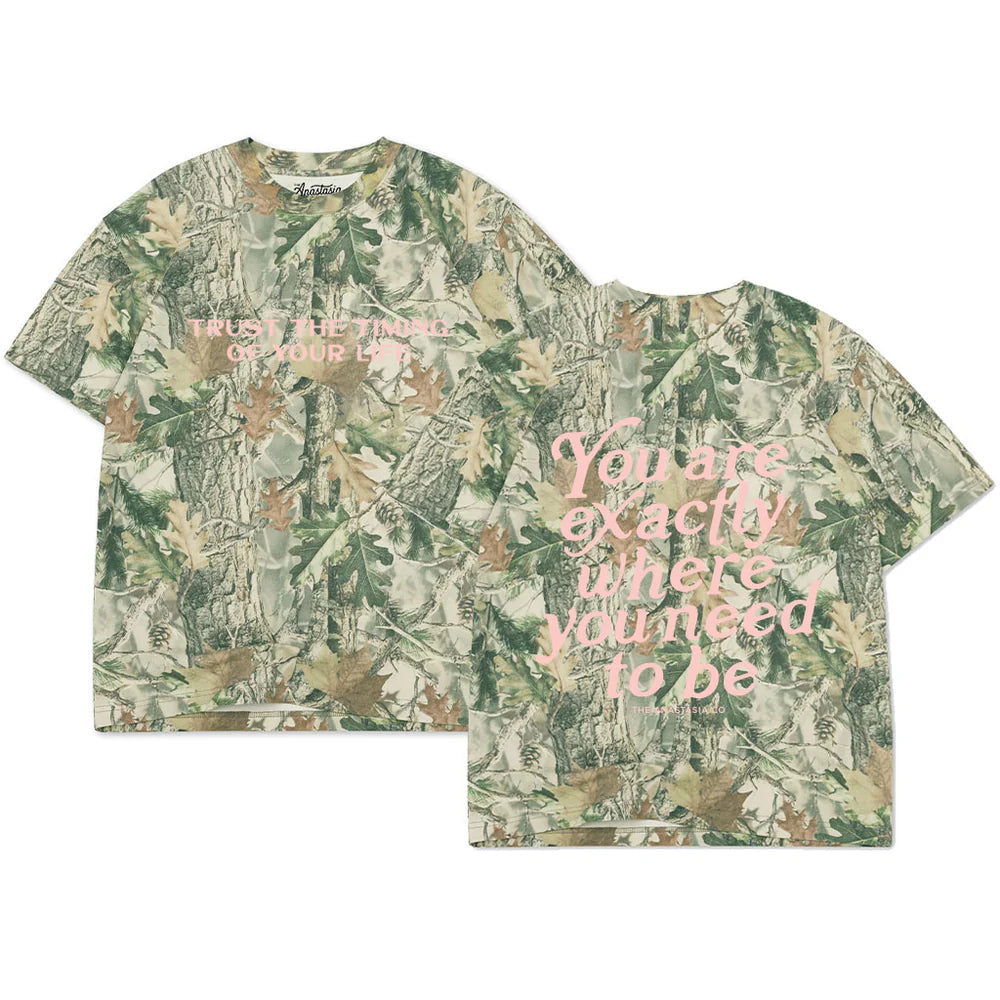 Exactly Where Oversized Camo Tee