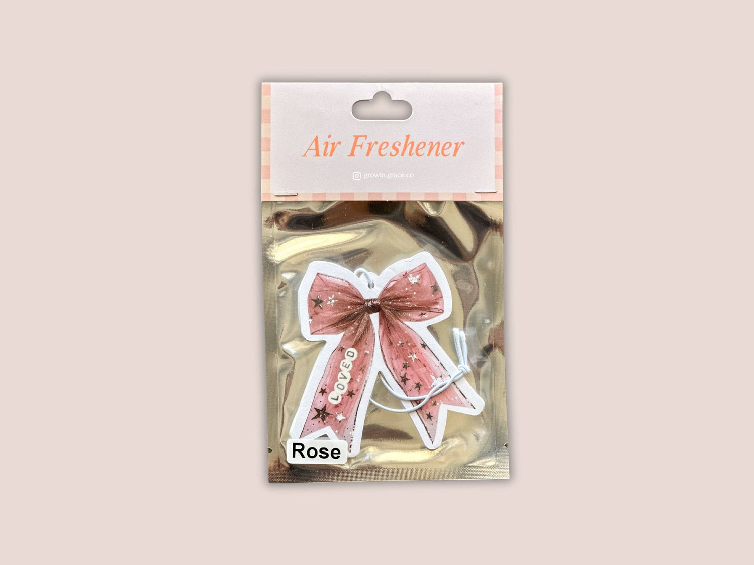 Pink Bow "Loved" Air Freshener