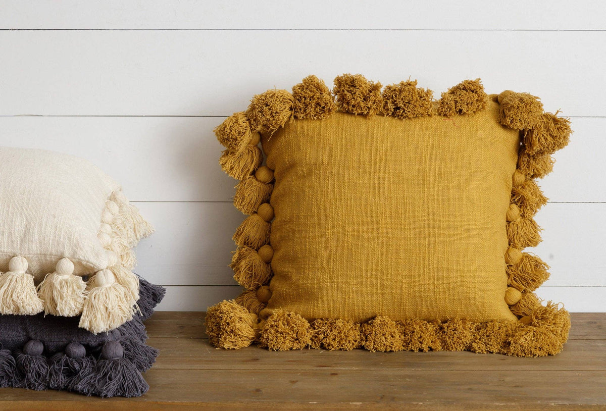 Mustard Tassel Pillow