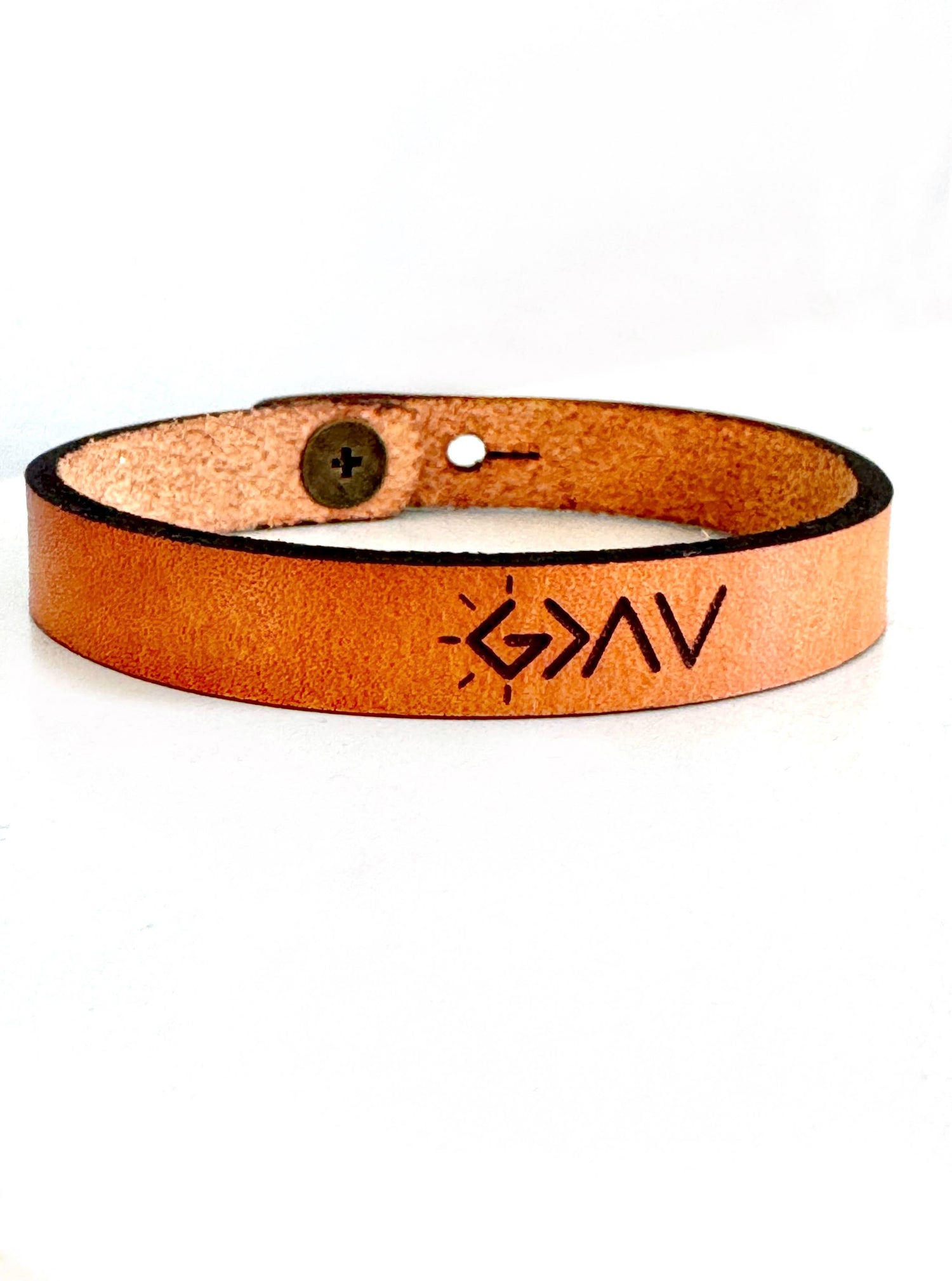 God is Greater Bracelet Thin Leather Bracelet