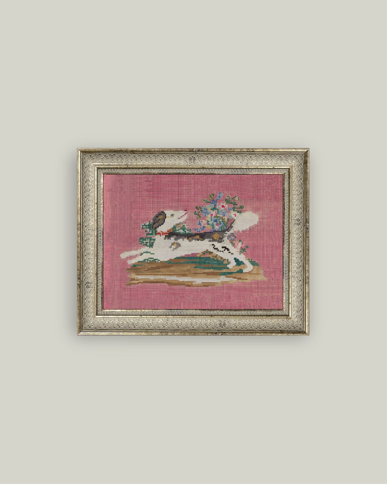 Embroidered Pup Art Print