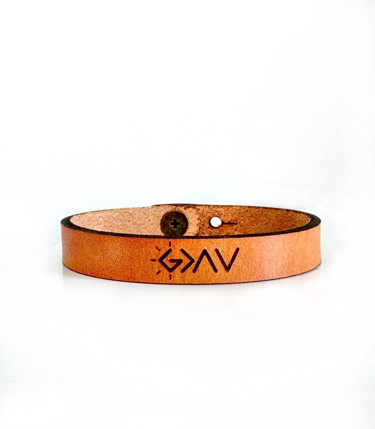 God is Greater Bracelet Thin Leather Bracelet