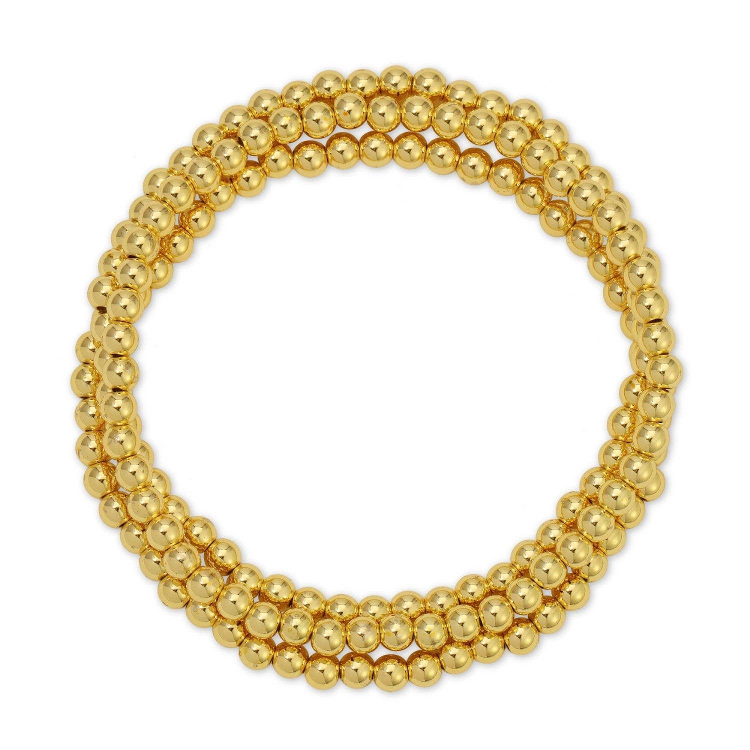 4mm Gold Bead Stretch Bracelet