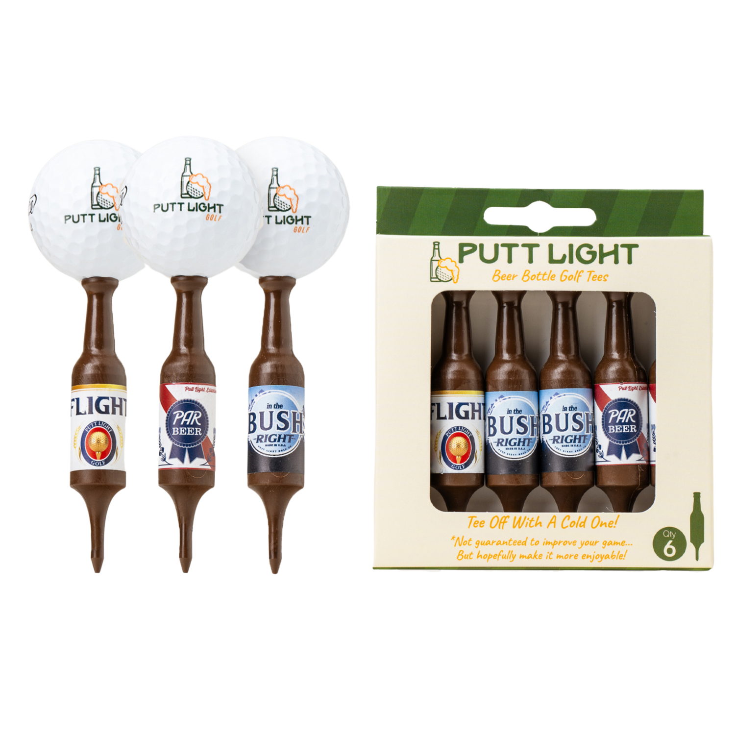 Beer Bottle Golf Tees - 6 pack