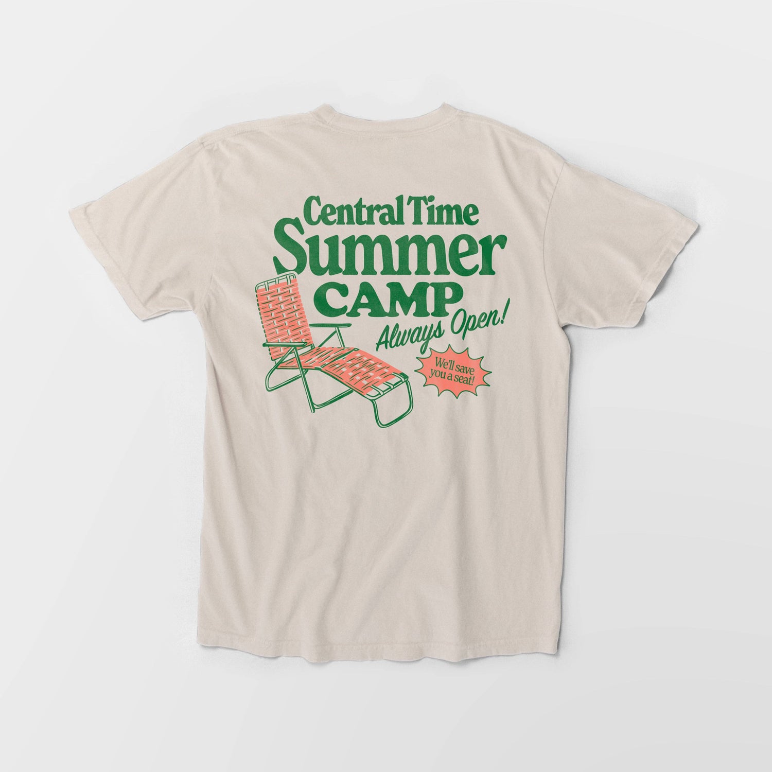 Central Time Summer Camp Vintage Linen Heavyweight Tee