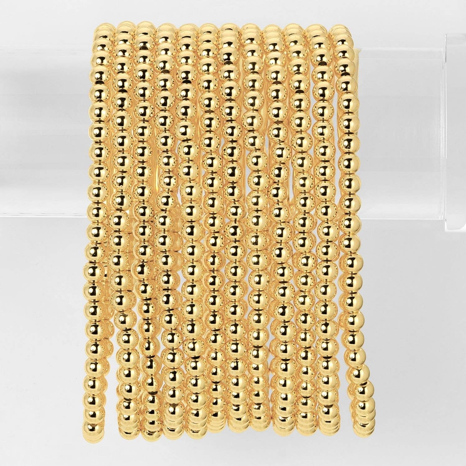 4mm Gold Bead Stretch Bracelet