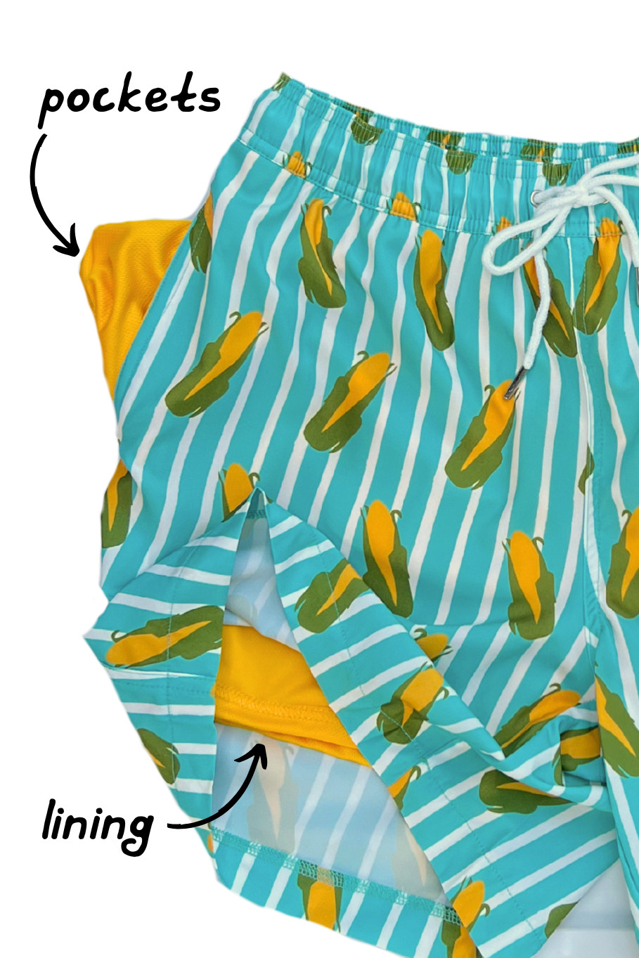 Striped Men's Corny Swim Trunks