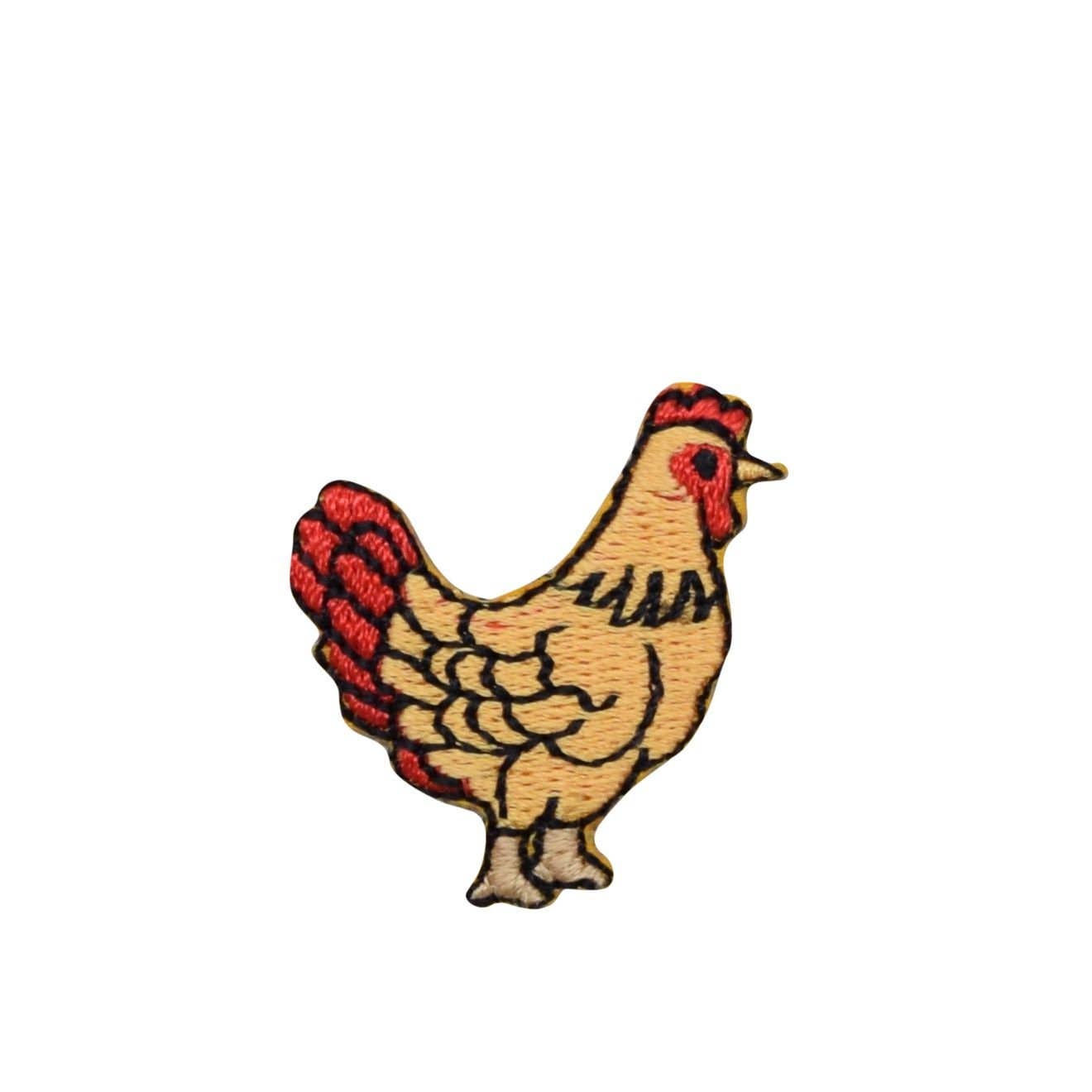 Yellow and Red Chicken Iron on Patch