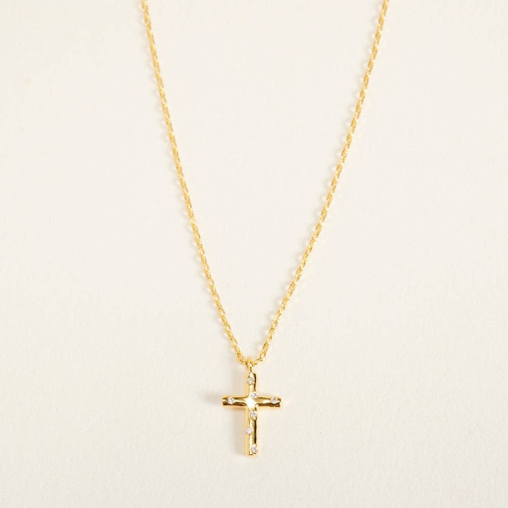 Dainty 18K Gold Cross Necklace