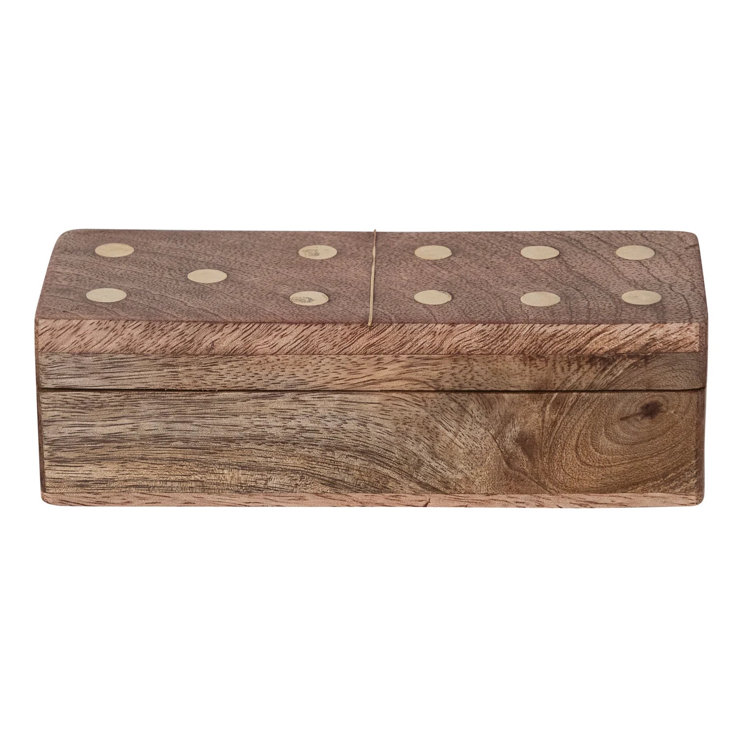 Handmade Mango Wood & Inlaid Brass Dominoes