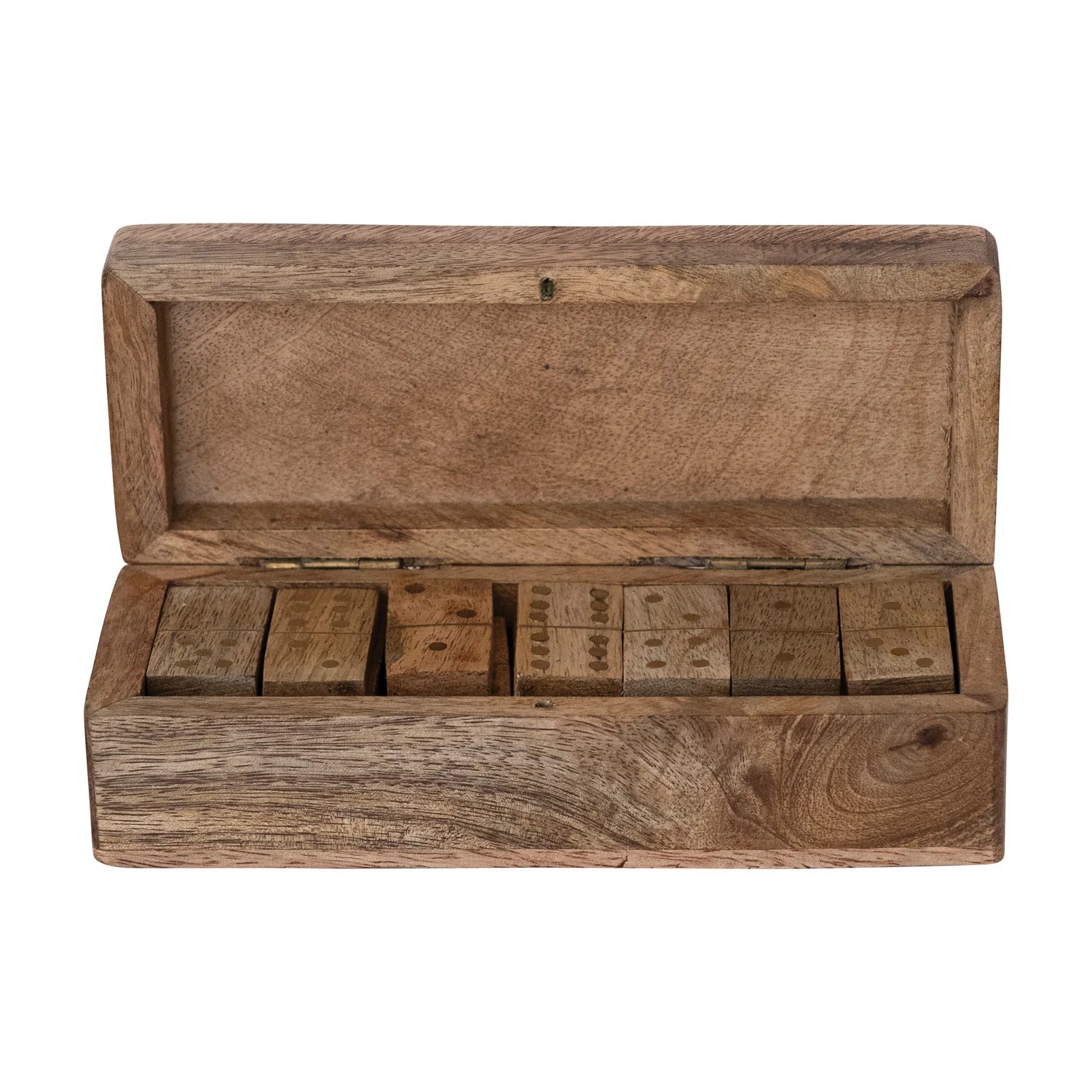 Handmade Mango Wood & Inlaid Brass Dominoes