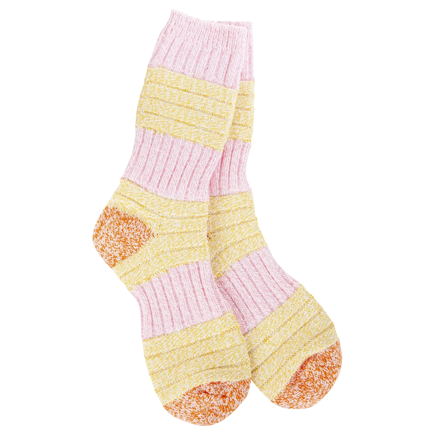Weekend Collection Pink/Honey Patch Crew Socks