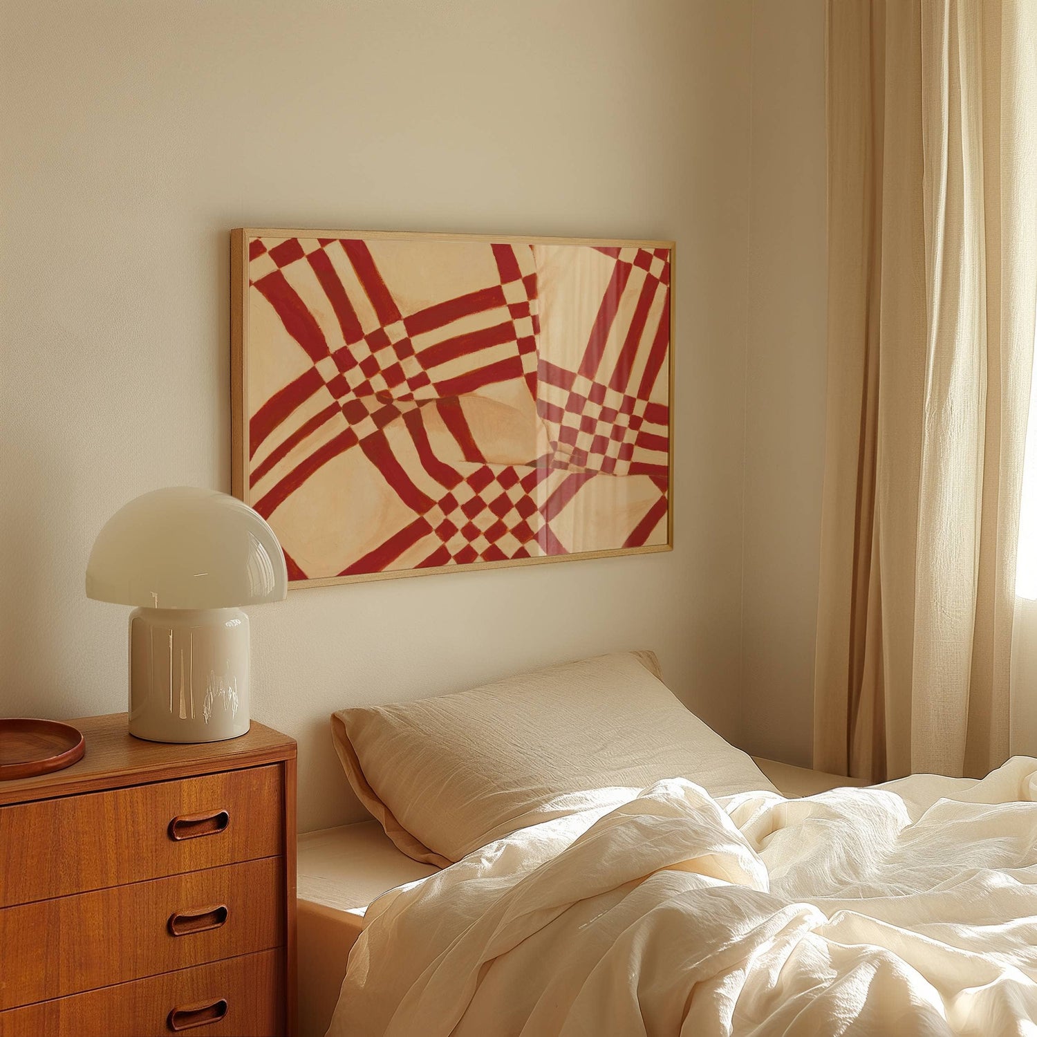 Red Quilt Wall Art Print