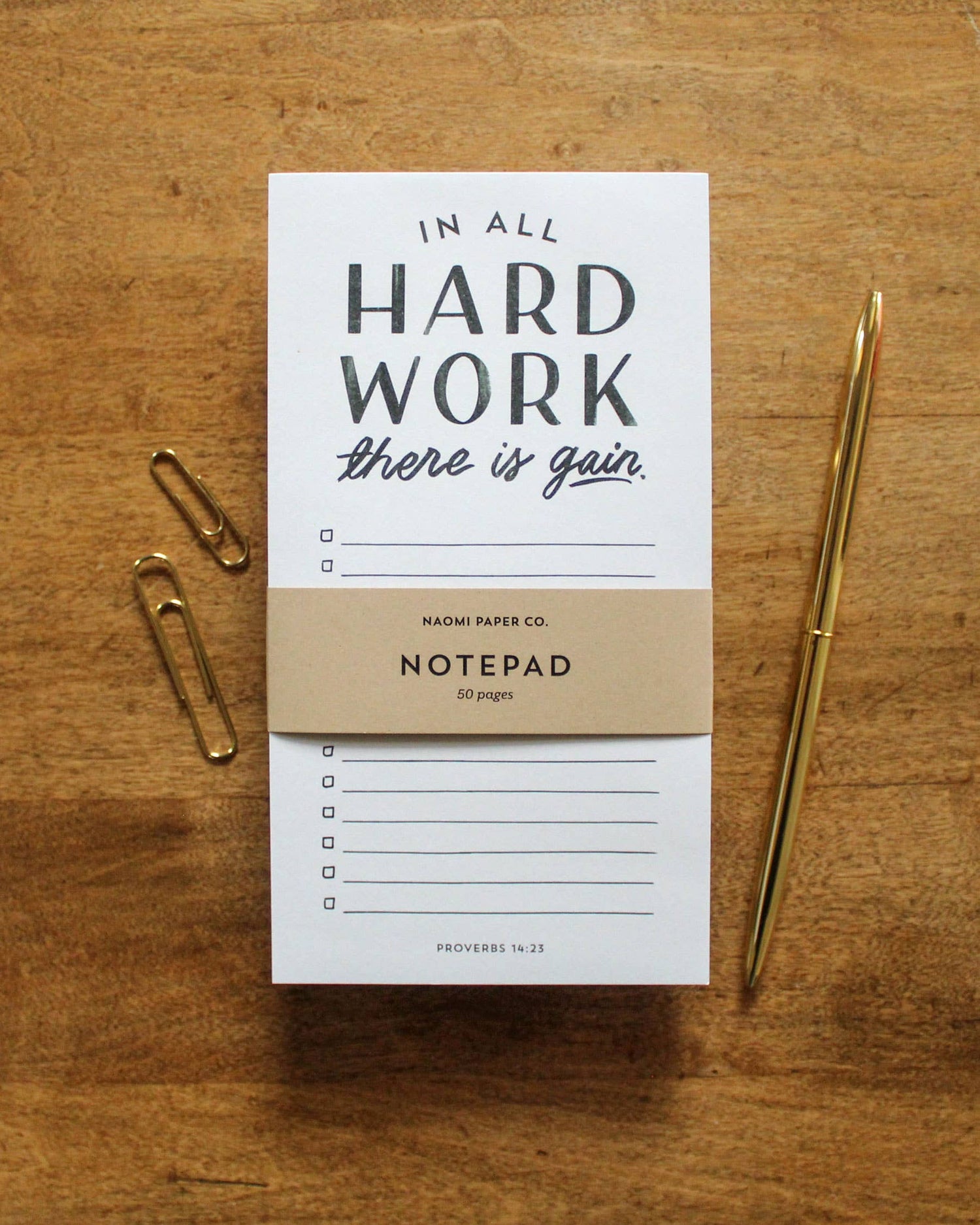 Hard Work Notepad – Goldfinch Provisions