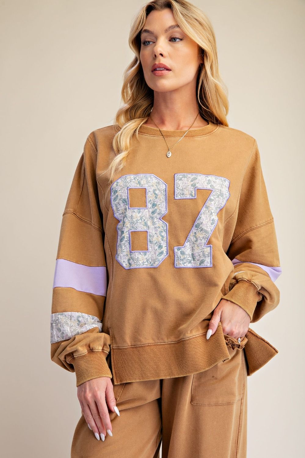 Graphic 87 Patch Washed Terry Pullover