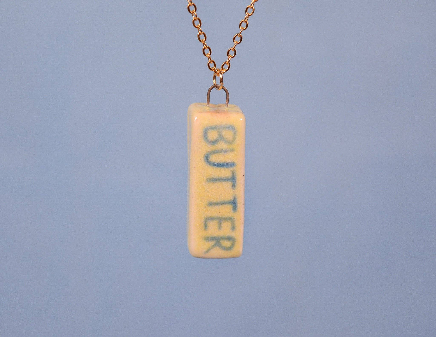 Butter Ceramic Charm Pendant Necklace