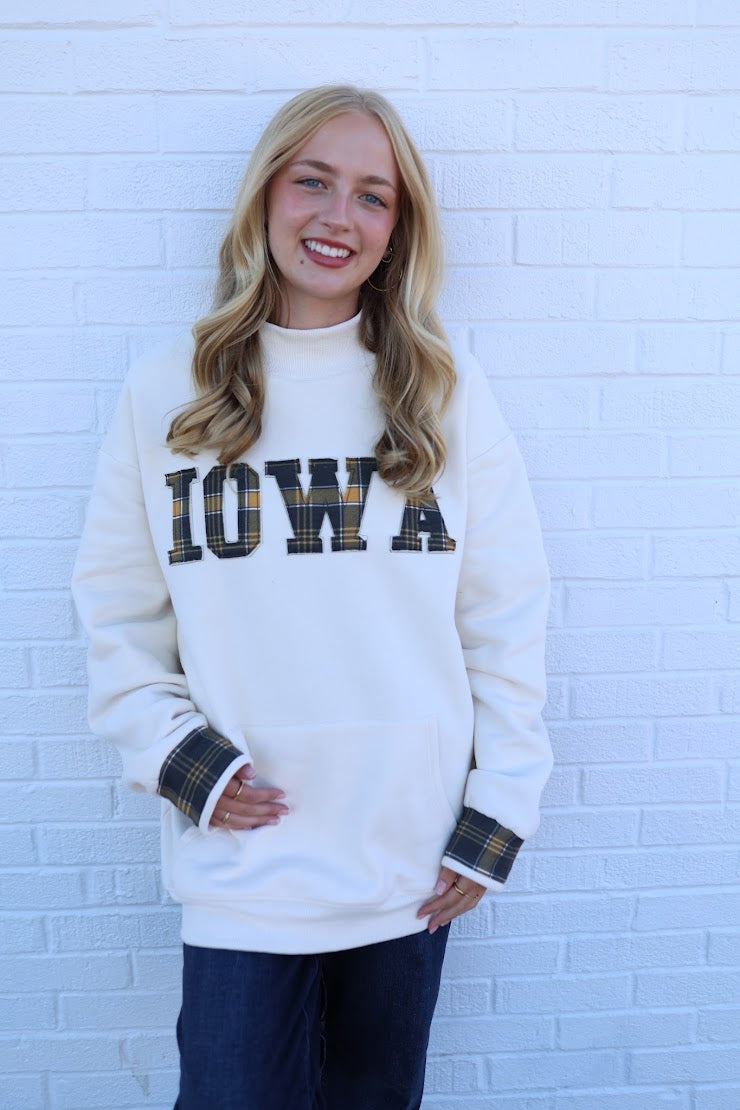 Iowa Plaid Mockneck